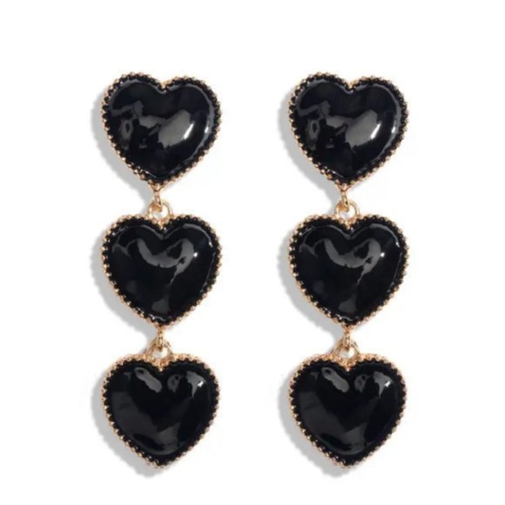 Coria Triple Heart Statement Earrings